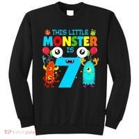 7 Year Old Gifts This Little Monster Is 7th Birthday Boy Sweatshirt thumb 0