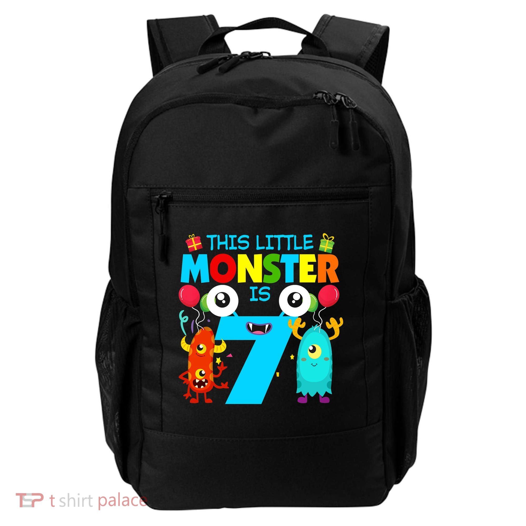 7 Year Old Gifts This Little Monster Is 7th Birthday Boy Backpack