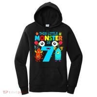 7 Year Old Gifts This Little Monster Is 7th Birthday Boy Women's Hoodie thumb 0