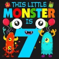 7 Year Old Gifts This Little Monster Is 7th Birthday Boy Women's Hoodie thumb 2