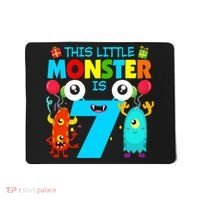 7 Year Old Gifts This Little Monster Is 7th Birthday Boy Mousepad thumb 0