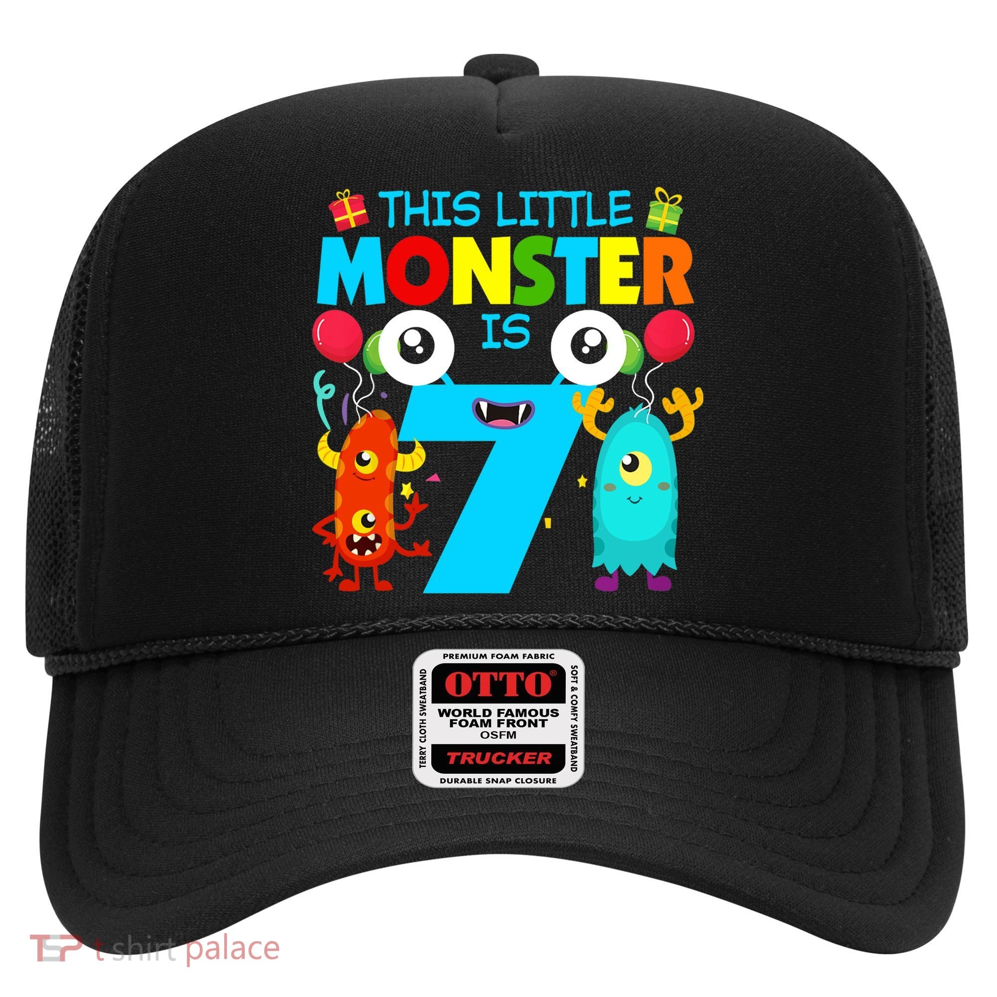 7 Year Old Gifts This Little Monster Is 7th Birthday Boy Hat