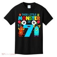 7 Year Old Gifts This Little Monster Is 7th Birthday Boy Kids T-Shirt thumb 0