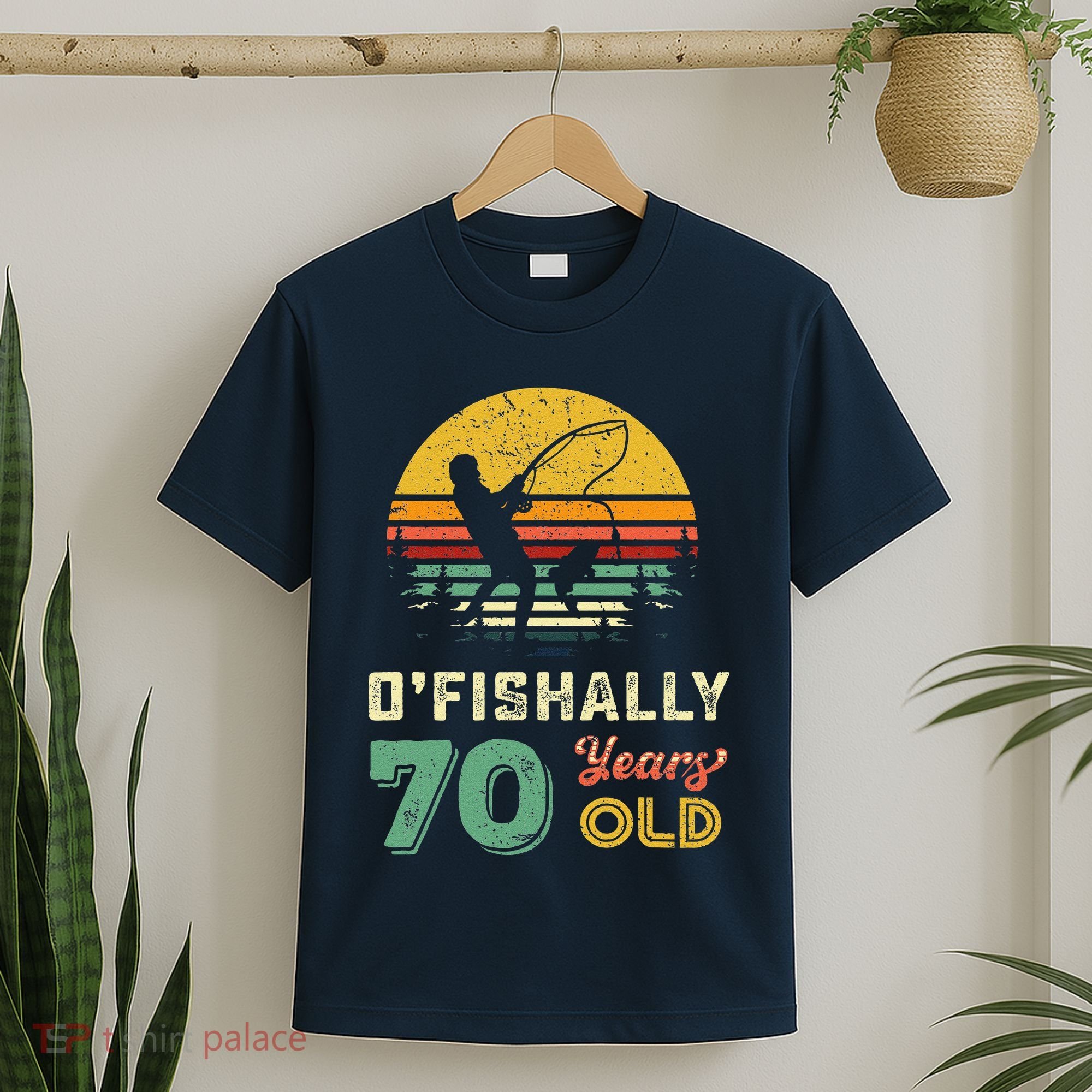 70 Years Old Seventy Grandpa Fish 70th Birthday Fishing Gift T-Shirt