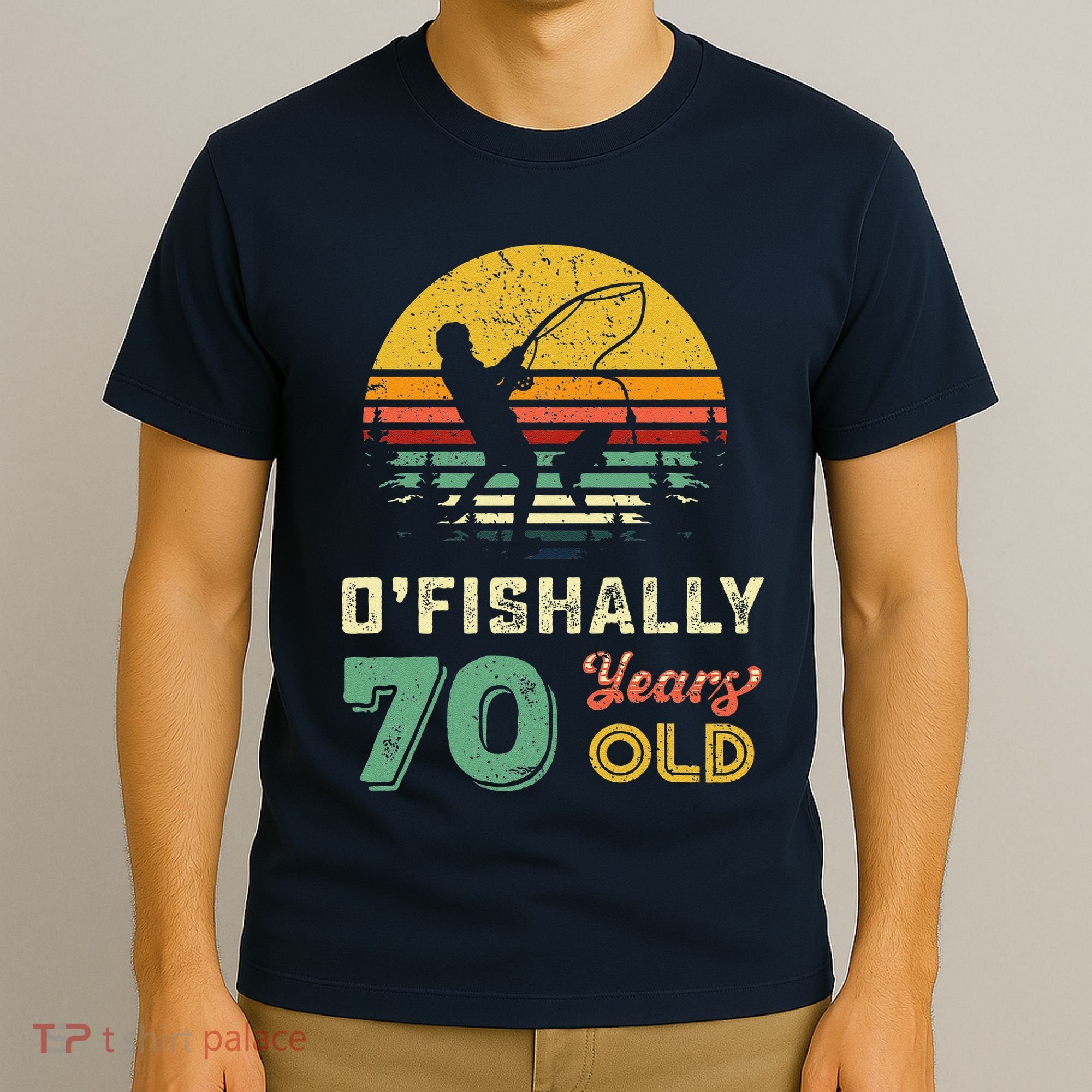 70 Years Old Seventy Grandpa Fish 70th Birthday Fishing Gift T-Shirt