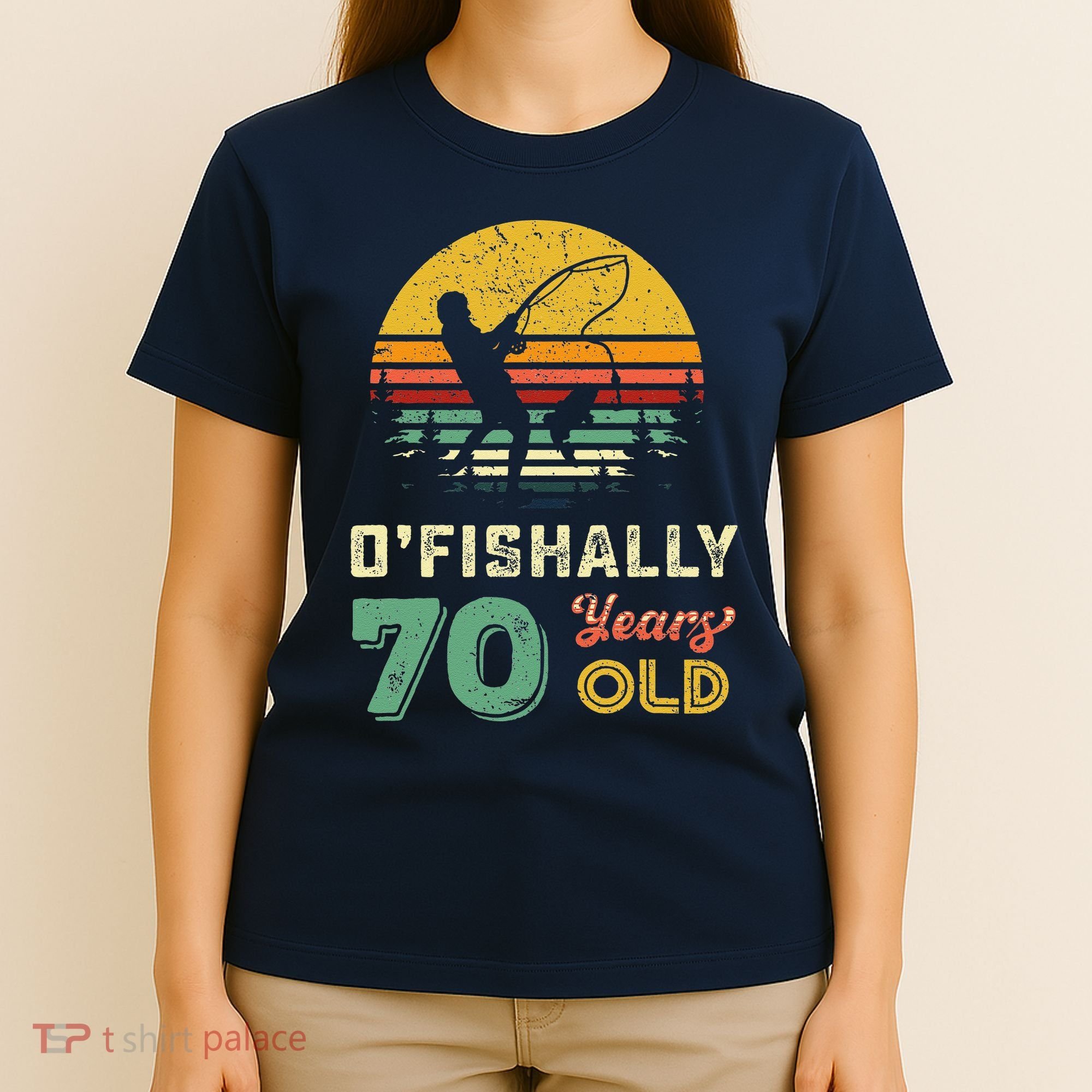 70 Years Old Seventy Grandpa Fish 70th Birthday Fishing Gift T-Shirt