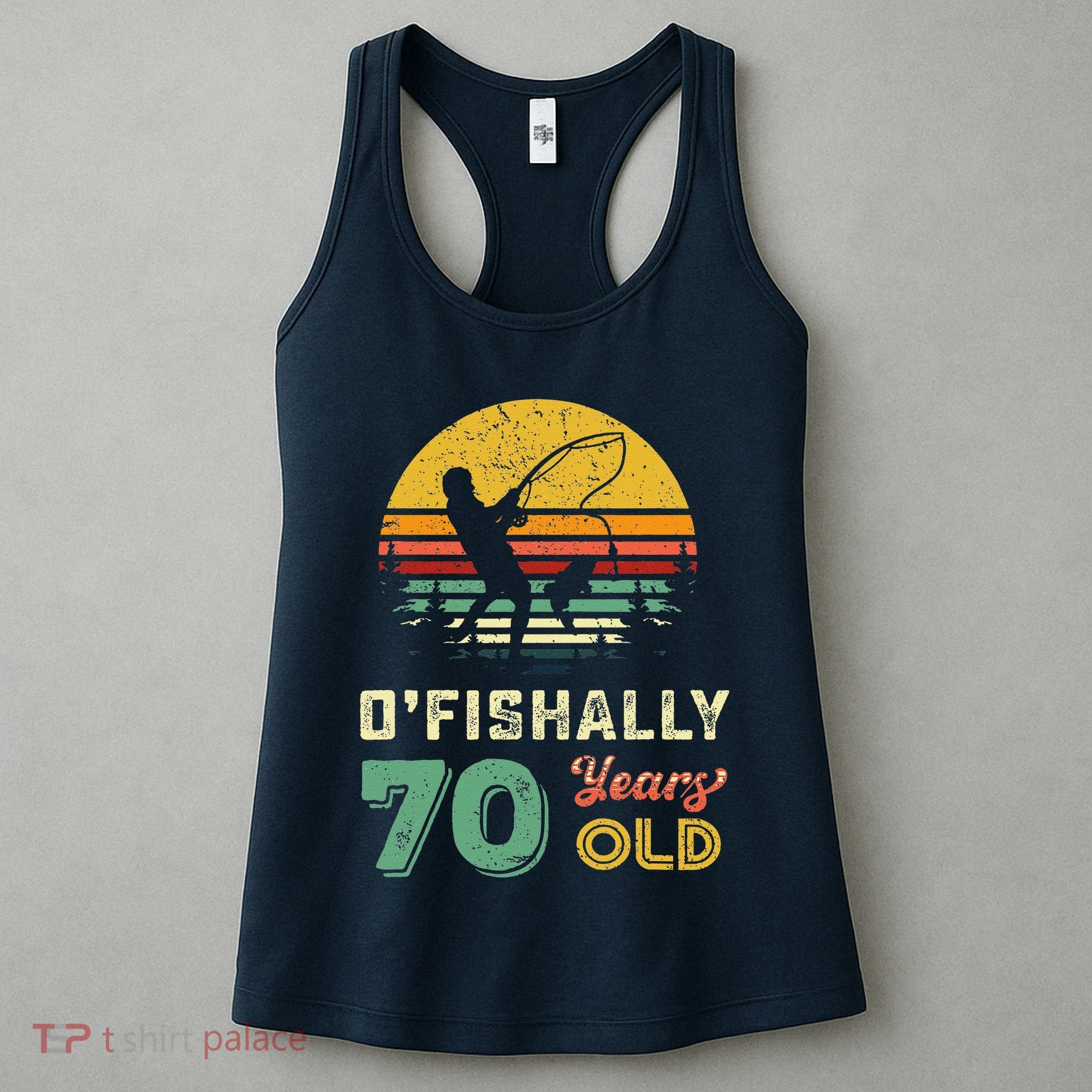 70 Years Old Seventy Grandpa Fish 70th Birthday Fishing Gift Women's Tank Top