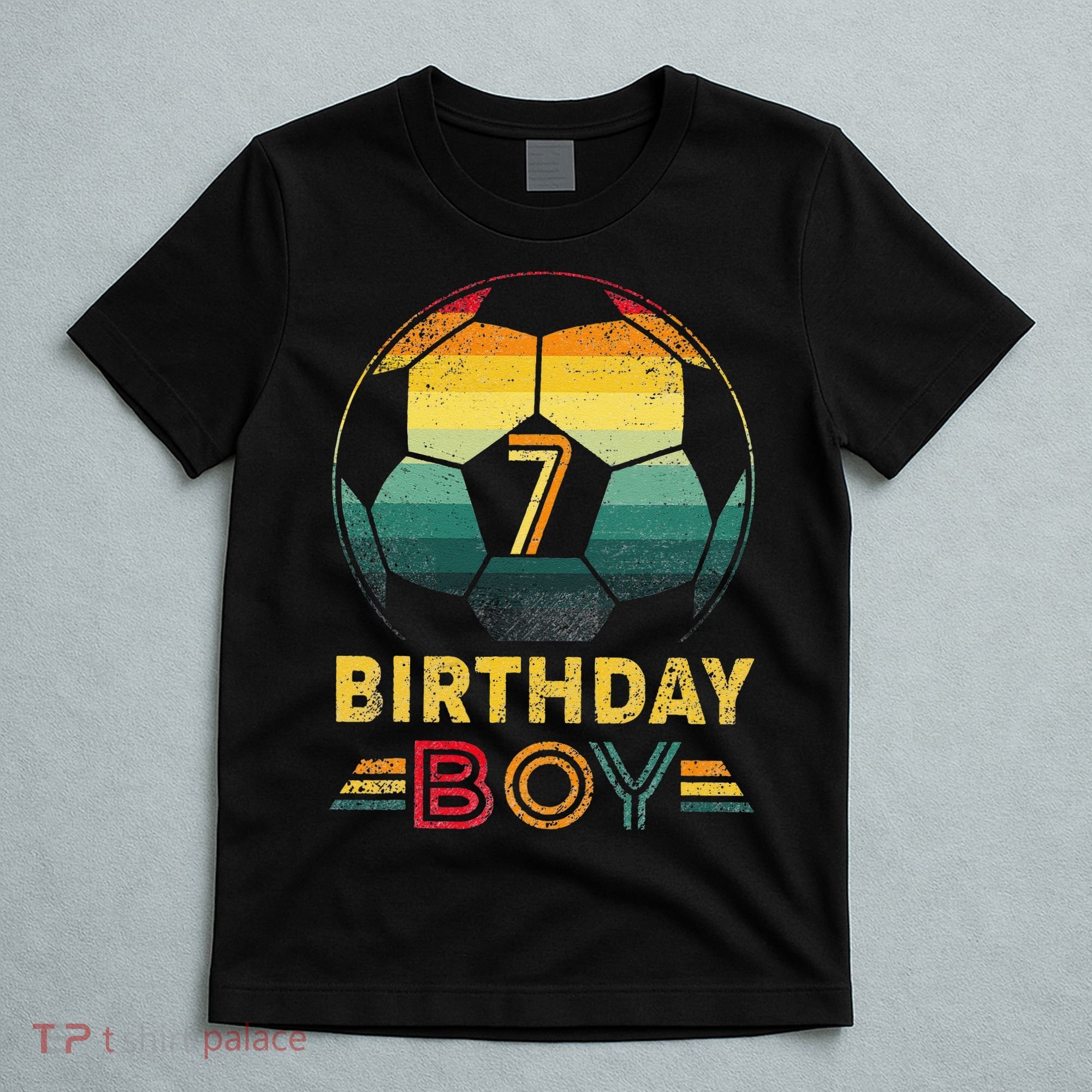 7 Year Old Gifts Football Soccer Player 7th Birthday T-Shirt