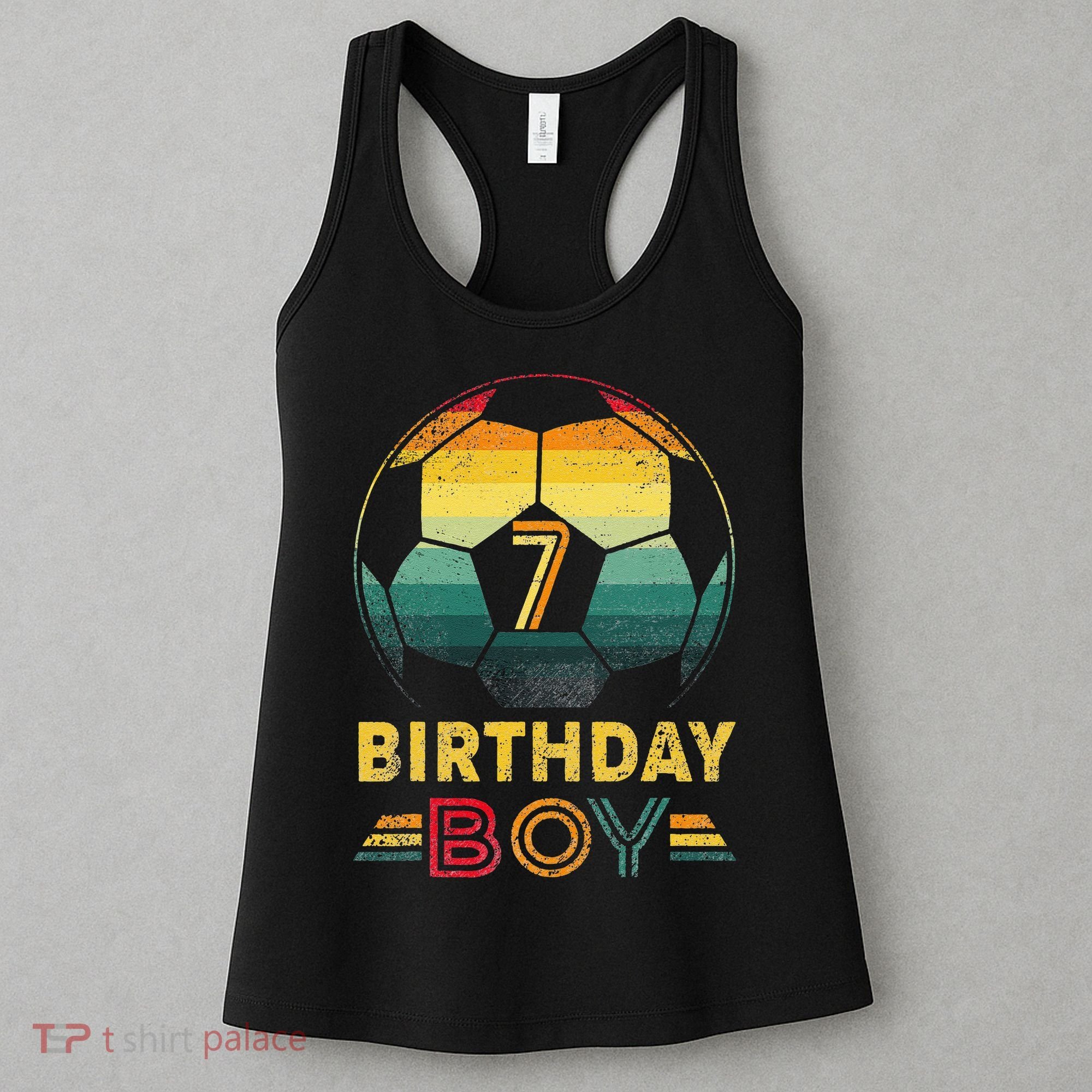 7 Year Old Gifts Football Soccer Player 7th Birthday Women's Tank Top