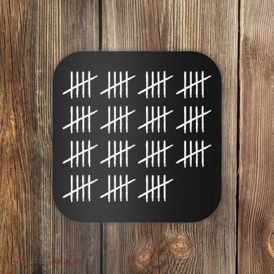 75 Years Old Tally Marks 75th Birthday Coaster