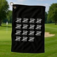 75 Years Old Tally Marks 75th Birthday Golf Towel thumb 1