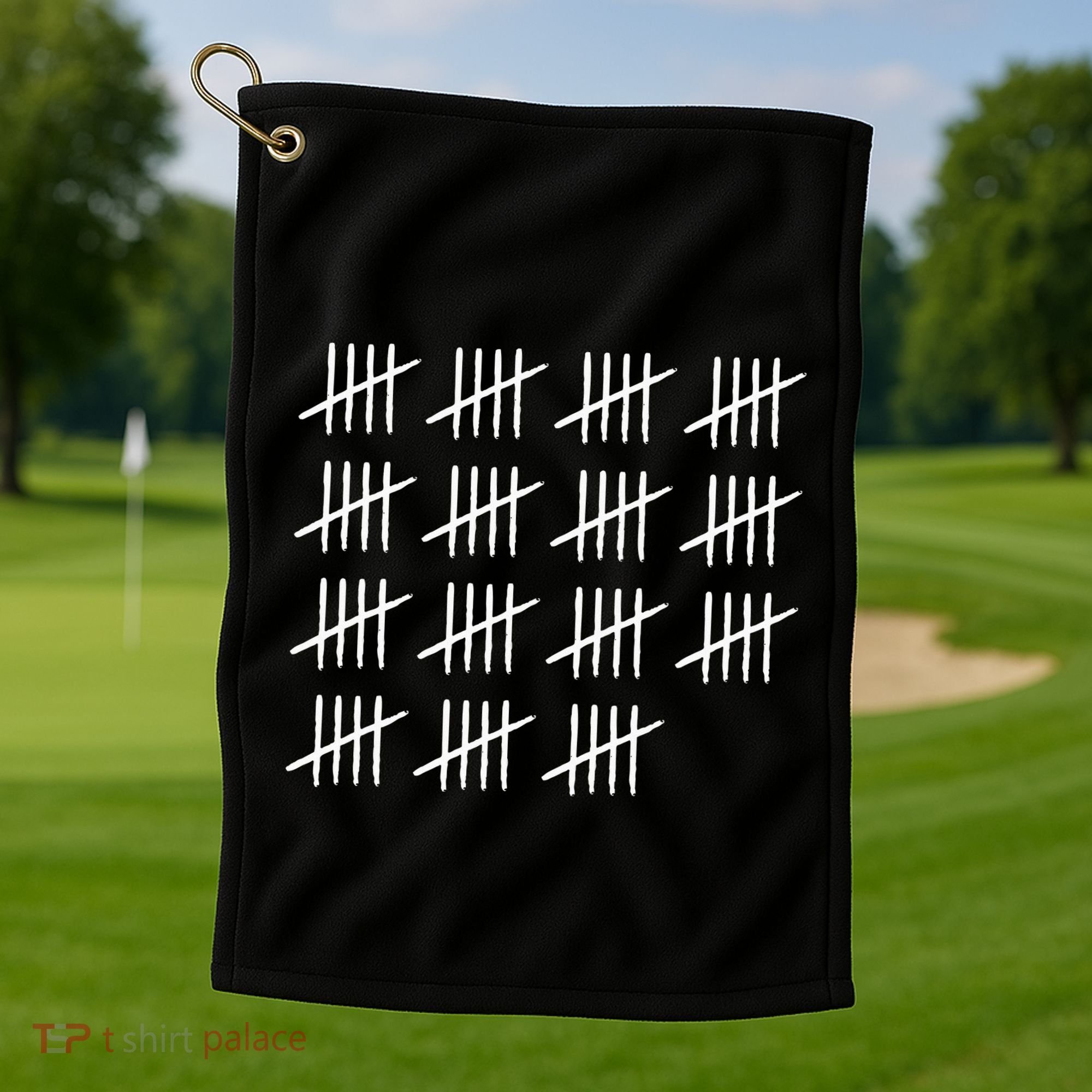 75 Years Old Tally Marks 75th Birthday Golf Towel