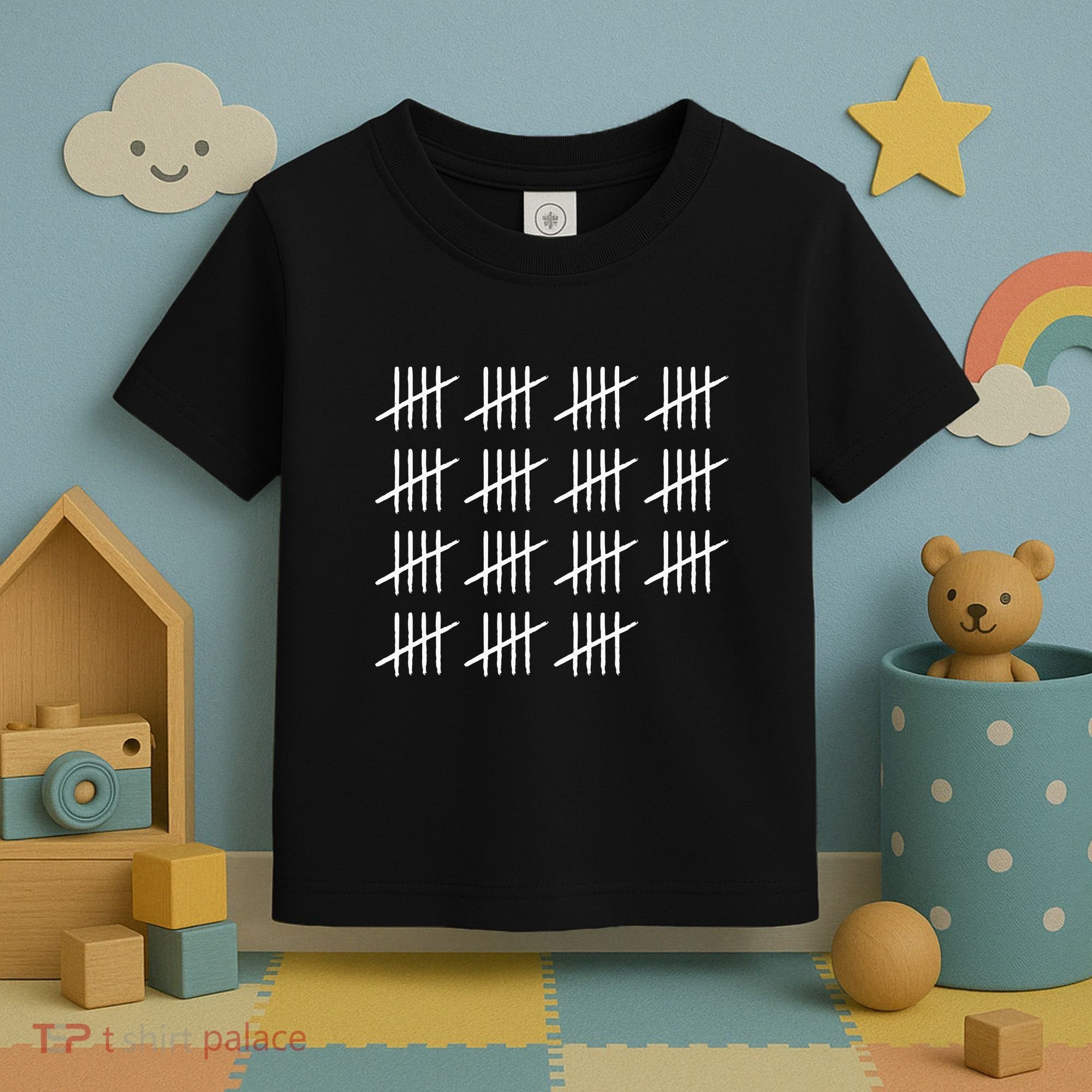 75 Years Old Tally Marks 75th Birthday Toddler T-Shirt