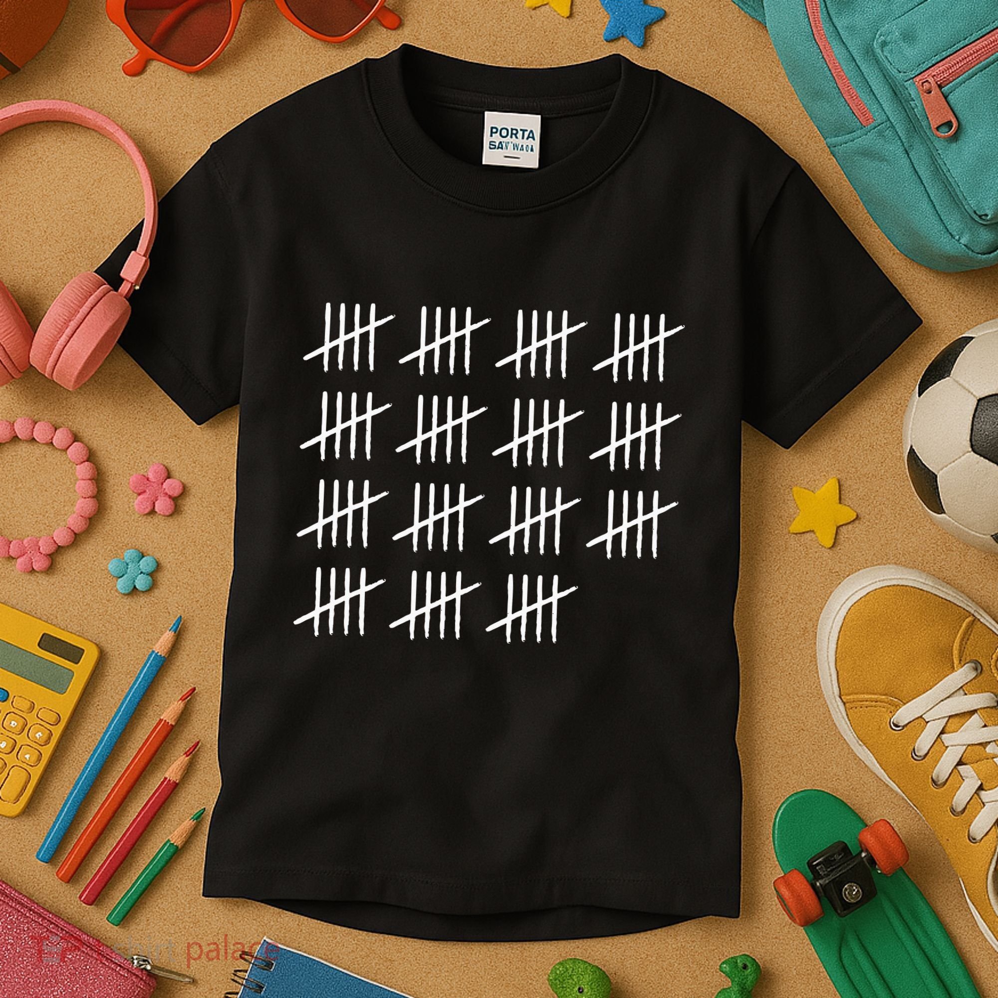 75 Years Old Tally Marks 75th Birthday Kids T-Shirt