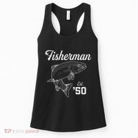 73 Year Old Trout Fisherman Fishing 1950 73rd Birthday Women's Tank Top thumb 0