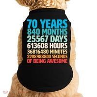 70 Years Of Being Awesome 70th Birthday Time Breakdown Doggie Tank thumb 0