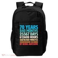 70 Years Of Being Awesome 70th Birthday Time Breakdown Backpack thumb 0