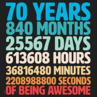70 Years Of Being Awesome 70th Birthday Time Breakdown Beanie thumb 2