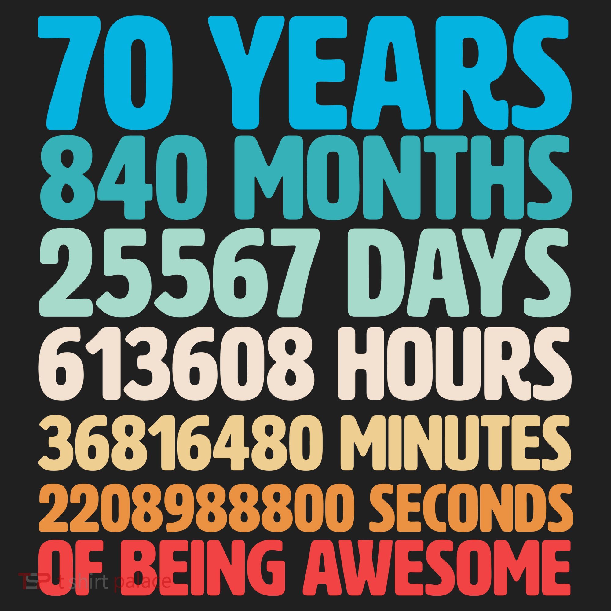 70 Years Of Being Awesome 70th Birthday Time Breakdown Beanie