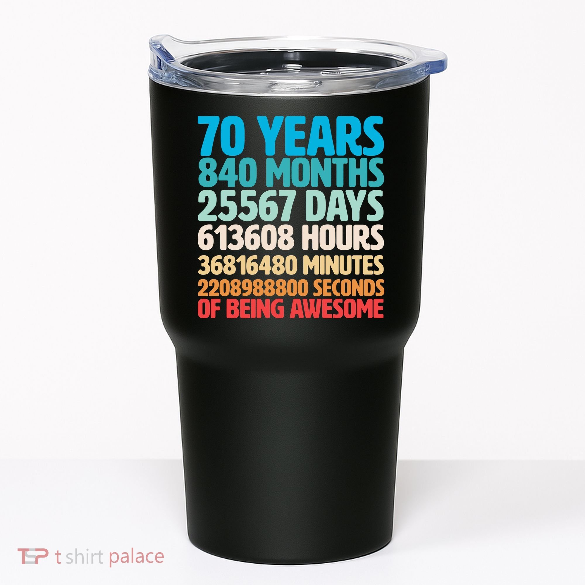 70 Years Of Being Awesome 70th Birthday Time Breakdown Tumbler