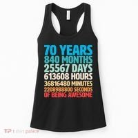 70 Years Of Being Awesome 70th Birthday Time Breakdown Women's Tank Top thumb 0