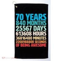 70 Years Of Being Awesome 70th Birthday Time Breakdown Golf Towel thumb 0