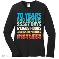 70 Years Of Being Awesome 70th Birthday Time Breakdown Women's Long Sleeve Shirt thumb 0