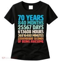 70 Years Of Being Awesome 70th Birthday Time Breakdown Women's T-Shirt thumb 0