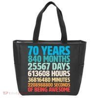 70 Years Of Being Awesome 70th Birthday Time Breakdown Tote Bag thumb 0