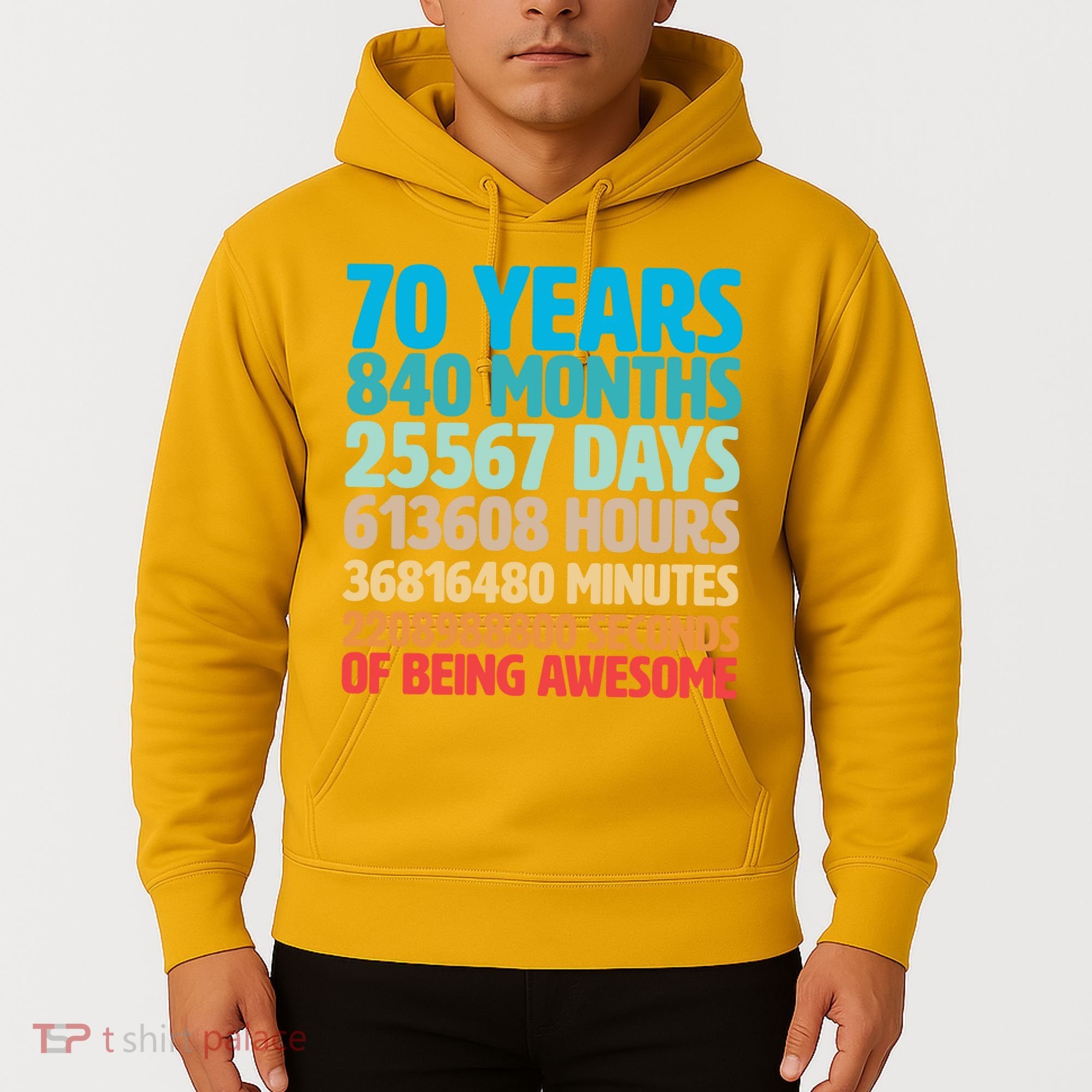 70 Years Of Being Awesome 70th Birthday Time Breakdown Hoodie