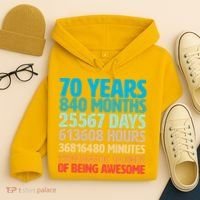 70 Years Of Being Awesome 70th Birthday Time Breakdown Hoodie thumb 4