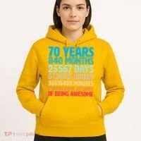 70 Years Of Being Awesome 70th Birthday Time Breakdown Hoodie thumb 5