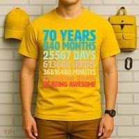 70 Years Of Being Awesome 70th Birthday Time Breakdown T-Shirt thumb 6