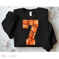 7 Years Old 7th Birthday Basketball Gift For Party Sweatshirt thumb 2