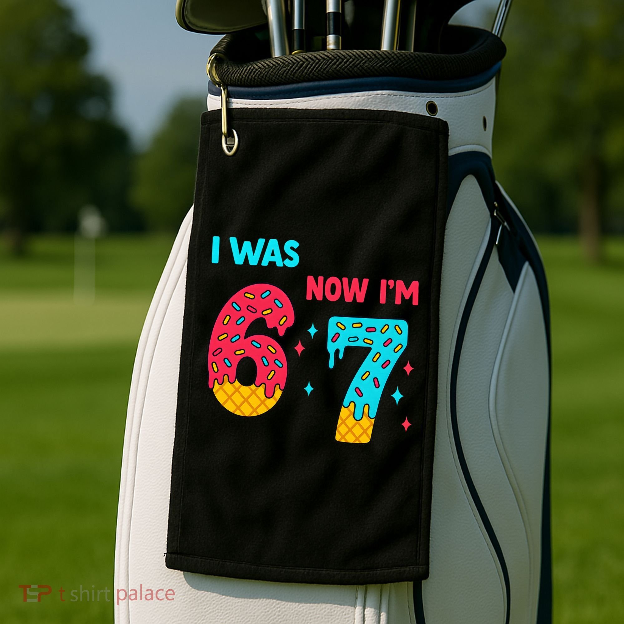 7 Year Old Birthday Was 6 Now I'm 7 67 Funny Golf Towel