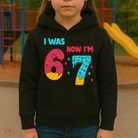 7 Year Old Birthday Was 6 Now I'm 7 67 Funny Kids Hoodie thumb 3