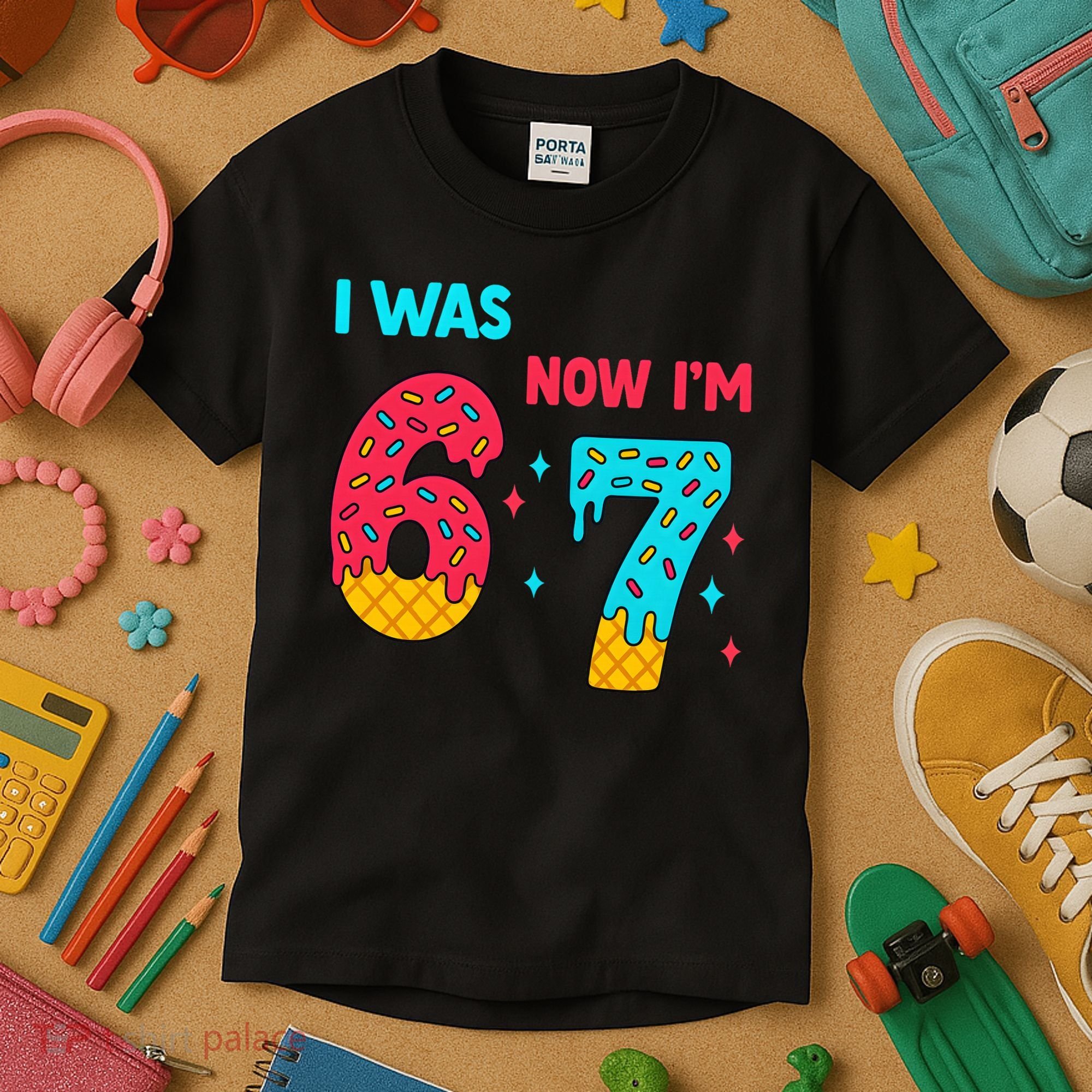 7 Year Old Birthday Was 6 Now I'm 7 67 Funny Kids T-Shirt