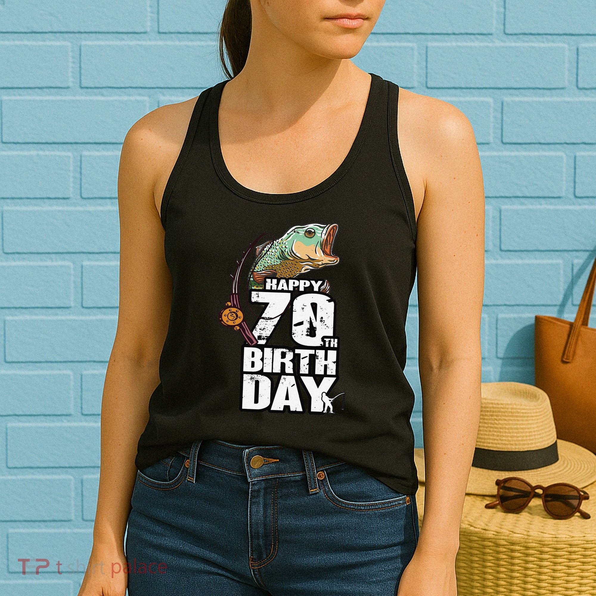 70 Years Old Fishing Fisherman Angler 70th Birthday Women's Tank Top