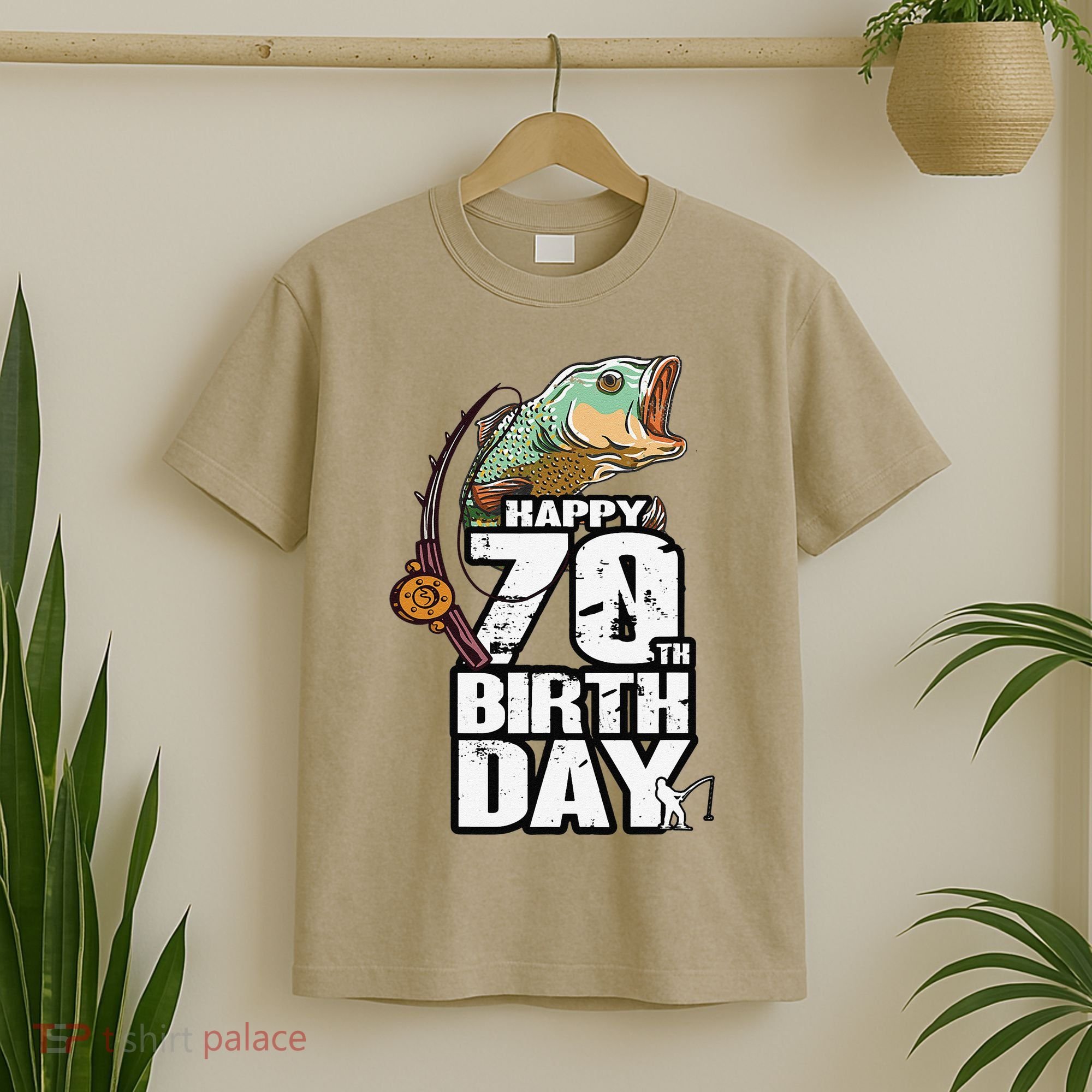 70 Years Old Fishing Fisherman Angler 70th Birthday T-Shirt