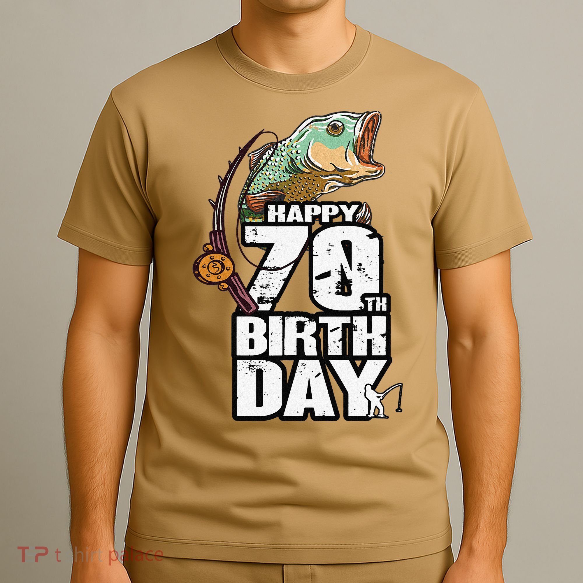 70 Years Old Fishing Fisherman Angler 70th Birthday T-Shirt