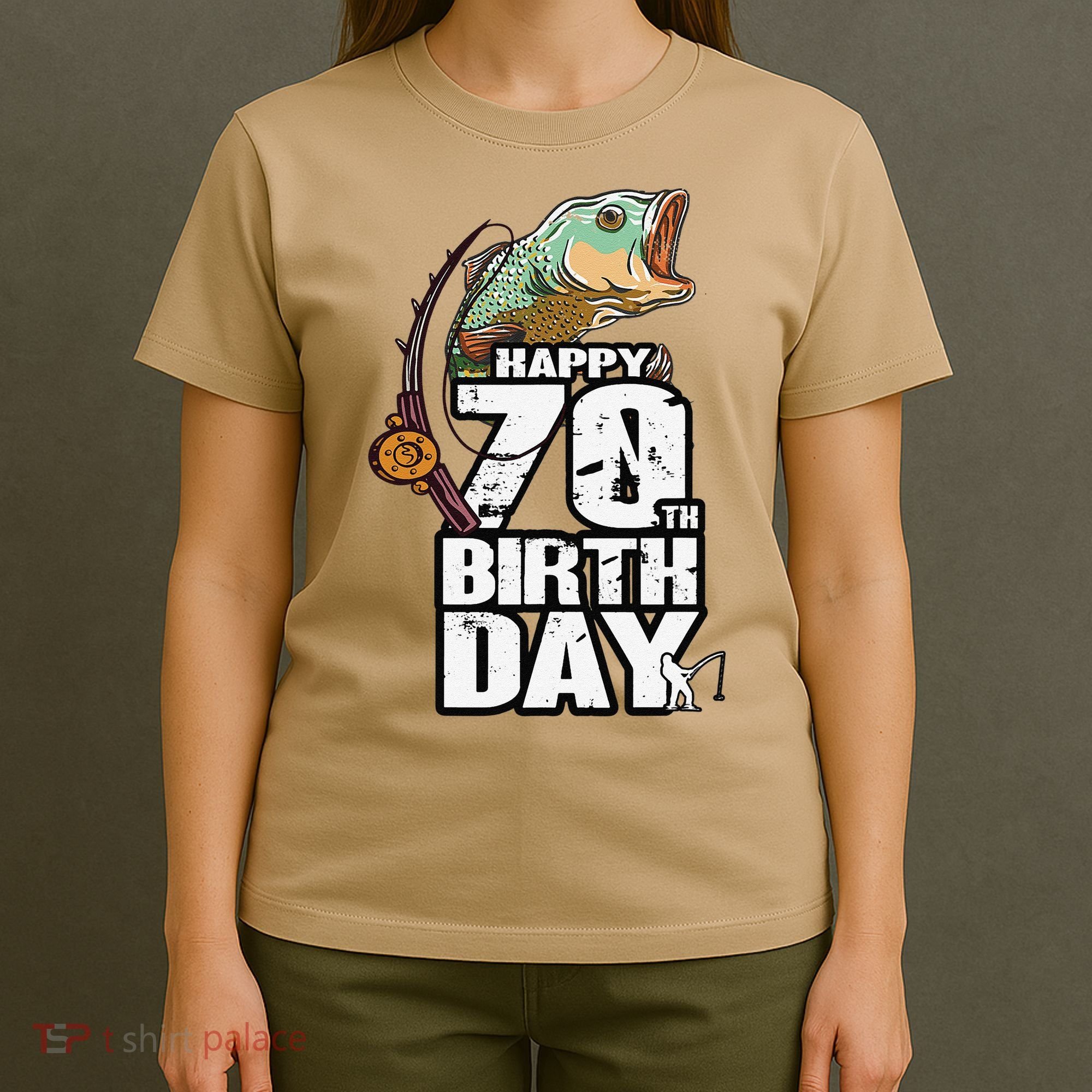 70 Years Old Fishing Fisherman Angler 70th Birthday T-Shirt