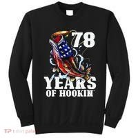 78 Years Of Hookin Funny America Bass Fishing 78th Birthday Sweatshirt thumb 0