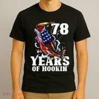 78 Years Of Hookin Funny America Bass Fishing 78th Birthday T-Shirt thumb 3