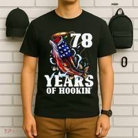 78 Years Of Hookin Funny America Bass Fishing 78th Birthday T-Shirt thumb 6