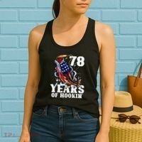 78 Years Of Hookin Funny America Bass Fishing 78th Birthday Women's Tank Top thumb 2