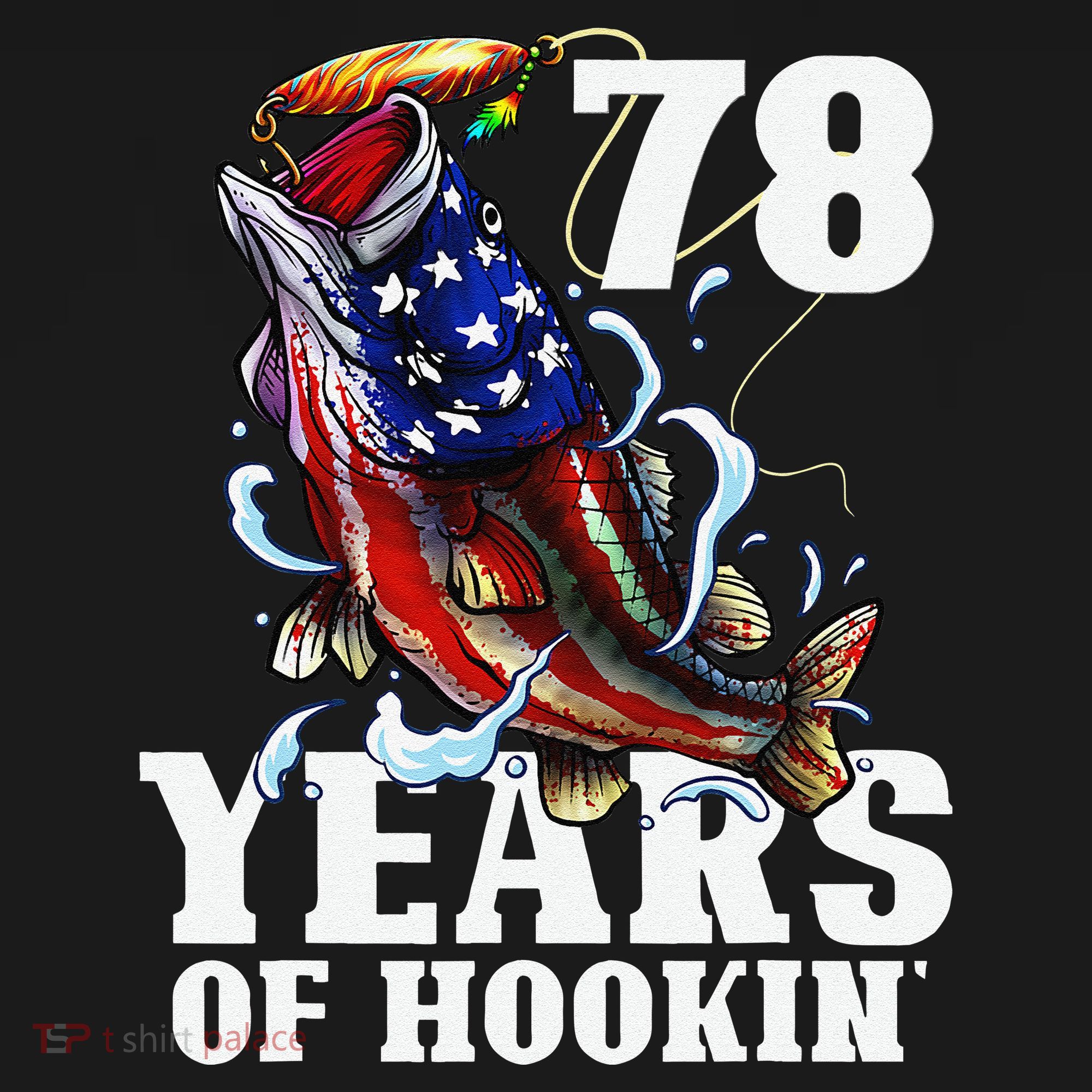 78 Years Of Hookin Funny America Bass Fishing 78th Birthday Women's Tank Top