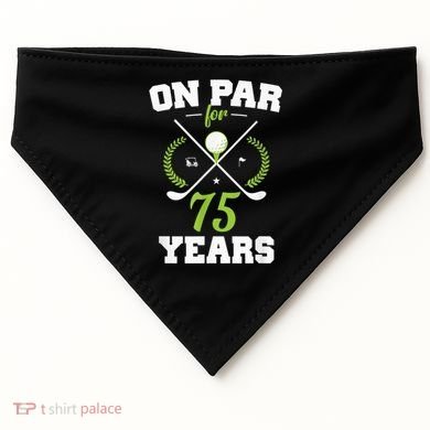75 Years Old Happy 75th Birthday Present for Golfers USA-Made Doggie Bandana