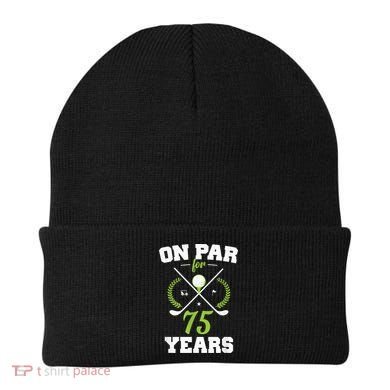 75 Years Old Happy 75th Birthday Present for Golfers Beanie