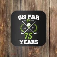 75 Years Old Happy 75th Birthday Present for Golfers Coaster thumb 0