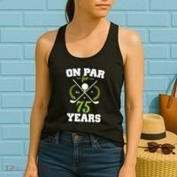 75 Years Old Happy 75th Birthday Present for Golfers Women's Tank Top thumb 2